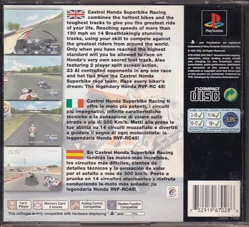 Castrol Honda Superbike Racing - PS1 (B Grade) (Genbrug)